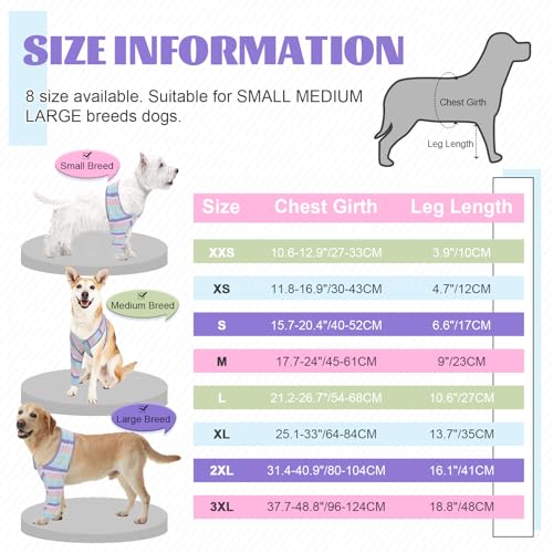 Image of ROZKITCH Dog Elbow Protector Only for Front Right Left Leg, Light Striped Leg Protection Anti Licking Scratching Wound, Recovery Suit for Sprain ACL CCL Arthritis Joint Care Stripe 3XL