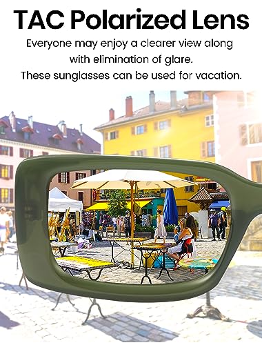 Image of Veda Tinda Vision Rectangle Sunglasses Men Tinted Polarized Big Square Retro 90s Vintage y2k Glasses for Women UV Protection