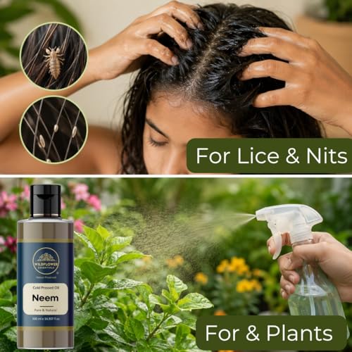 Image of Neem Oil for Lice & Nits | Hair Oil Cold Pressed | Skin, Hair & Body Pure & Natural (500ml)
