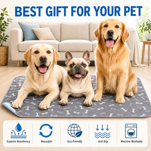 Image of Puppy Pads with Pheromones,Washable Puppy Pee Pads for Dogs,Reusable Puppy Pads Washable for Dogs & Cats,Washable,Durable Leak-Proof & Anti-Slip Pet Training Pads for Home & Trave