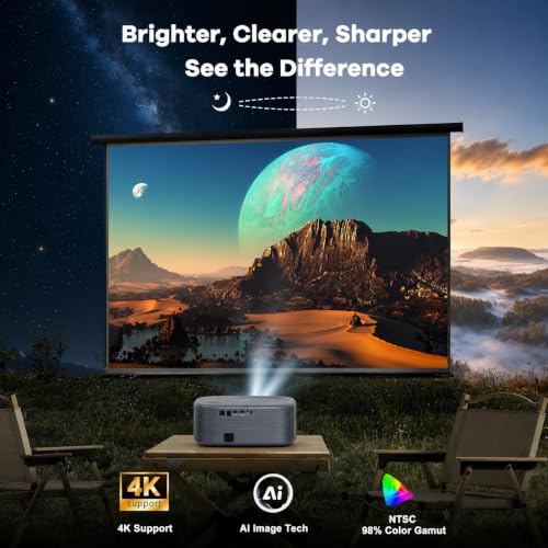 Image of BOSS Infinity X15 4K Projector | Android 15 | 3600 ANSI Lumens | 4K HDR10 Support | MEMC | Auto Focus & Auto Keystone | Auto Screen Fit | WiFi 6 | Bluetooth 5.2 | 3GB RAM + 64GB ROM | 30W Speakers