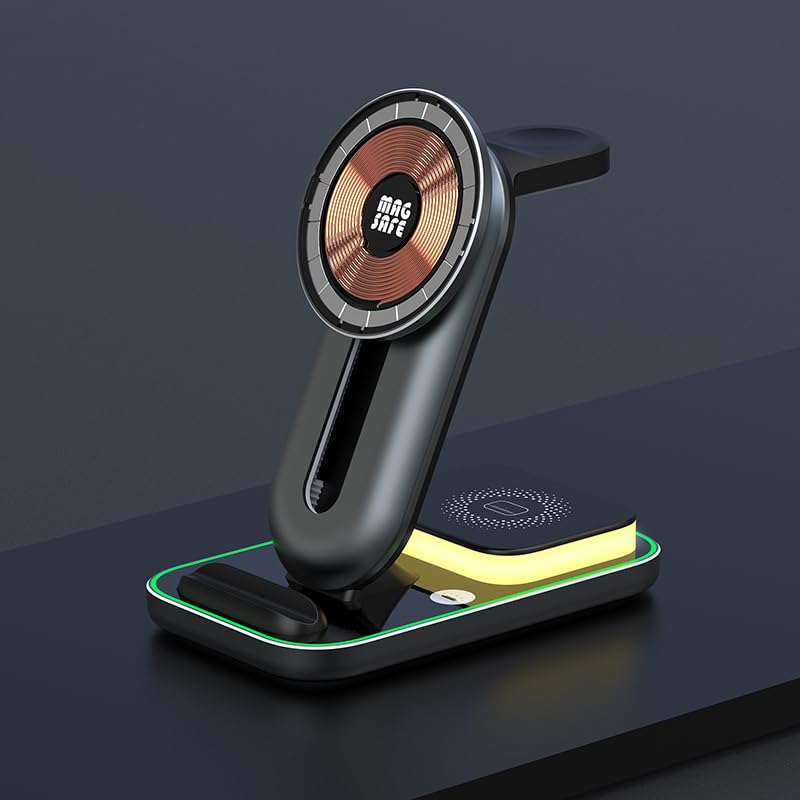 Cason 23W qi2 Certified Mag Safe 3 in 1 Wireless Charger for iPhone with Magnetic Fast Charging for Phone,Mag Safe Wireless Magnet Charging Station/Dock for iPhones,Android (Black) (B0D9QX96NN) Amazon Price History, Amazon Price Tracker
