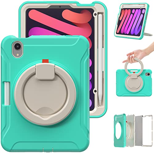 Coque antichoc iPad Mini 7 avec poignée et support pivotant 360 degrés