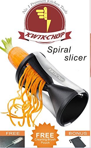 #1 Premium Spiral Slicer Vegetable Spiralizer Complete Bundle-Kwikchop Vegetable Cutter zucchini Pasta Noodle