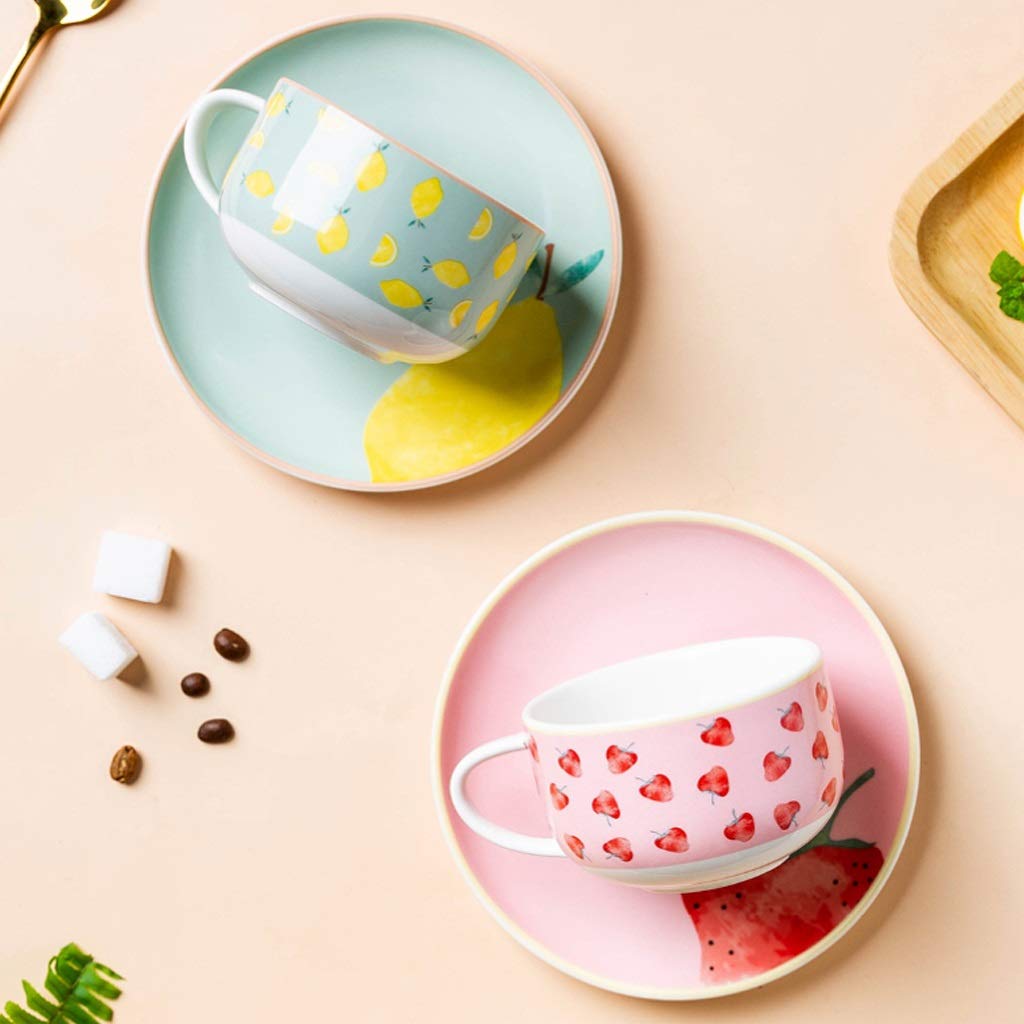 Kaffeebecher, farbige Kaffeebecher – Keramik-Steinzeug-Tee, Becher Keramik glänzend Cappuccino-Tassen mit Untertassen, Porzellanbecher für Kaffeespezialitäten/Latte/Café Mokka/Tee,
