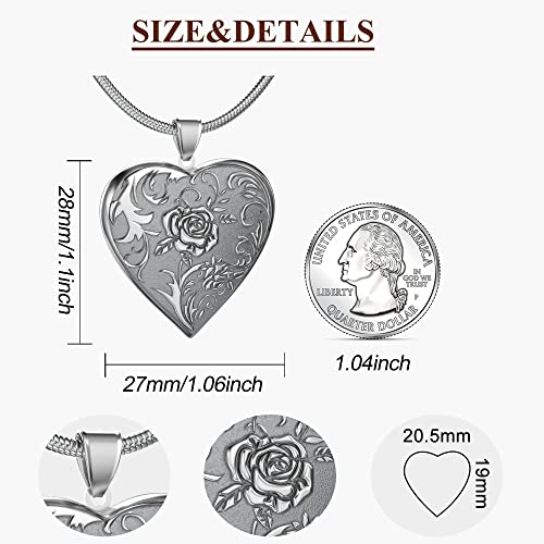 Fanery Sue Personalized Vintage Locket Necklace that Holds Pictures, Customized Picture Lockets Personalized Heart Locket Photo Memorial Jewelry Mothers Day Gifts for Women4