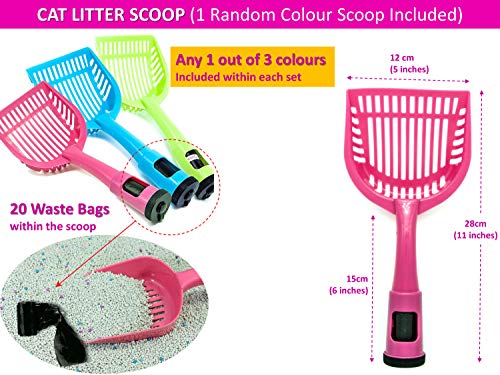 Kitty Cat Essentials Lot de 3 bacs à litière pour chat avec 48 bacs à litière et pelle à litière pour chat avec 20 sacs à déchets assortis pour l'élimination de la litière (rouge brique) - Image 4