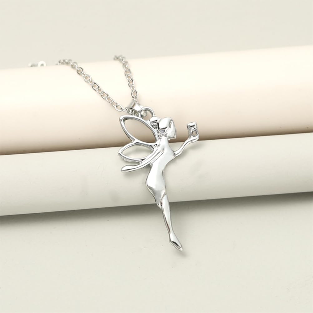 DALANE Acciaio Inossidabile Fata Gentile Collana 18K Placcata Oro Ciondolo Ali di Farfalla Regali di Gioielli per Donne Ragazze Charms Bomboniere di Partito (Placcato Argento A