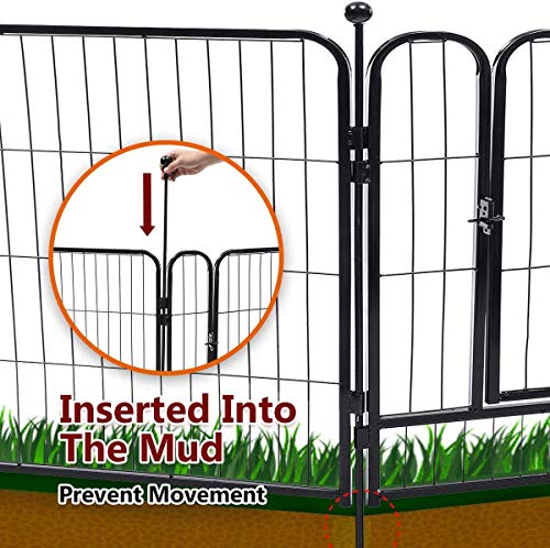 Dog Fence 16 Panels 32" H Pet Playpen Metal Outdoor Portable Camping RV Dog Fences Runs Cage Foldable Exercise Pens Fencing with Two Doors Indoor Temporary Fence for Dogs, Puppy, Garden - Image 5
