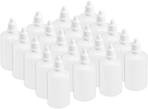 Frasco cuentagotas de plástico, 100ml3.4oz Frascos de gota de boca pequeños Frasco cuentagotas de líquido comprimible vacío 20 piezas