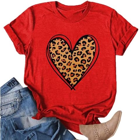 Valentines Day Shirts for Women Cute Love Heart Shirts Tee Tops Short Sleeve Tshirt Valentines Gifts for Her Cover