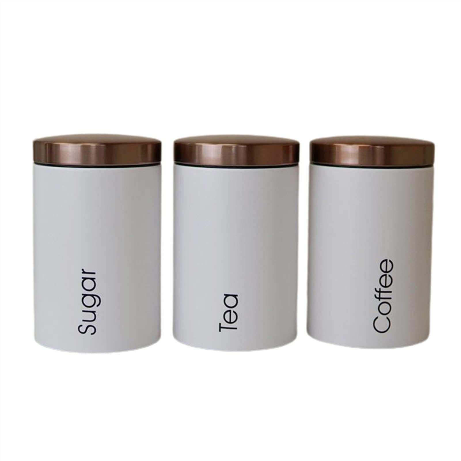 NGDFGR Coffee Canister 3Pcs Storage Bottles For Kitchen Tea Coffee Food Storage Box,Coffee Bean Storage Container Food Container For Coffee Beans,Sugar,Tea (White),White