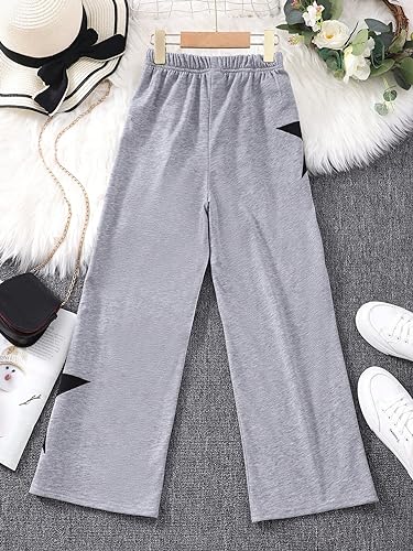 Image of COZYEASE Girls' Print High Waisted Straight Leg Sweatpants Casual Athletic Loose Long Pants