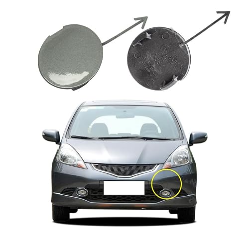 Goholy Car Front Bumper Tow Hook Cover Compatible with Honda Jazz Fit GE6 GE8 2008 2009 2010 2011 Trailer Cover Cap 71104-TF0-000 71104TF0000 Small Lid Towing Eye Cap Storm Silver Left Driver Side