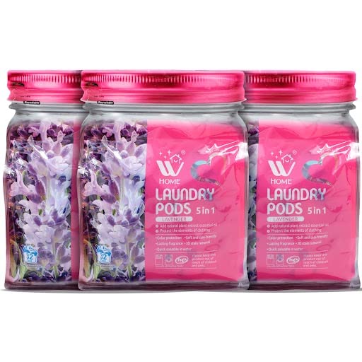 Cápsulas de lavandería 5 en 1, total de 96 unidades, alta eficiencia (HE), ultra concentrado con potente tecnología de levantador de manchas,