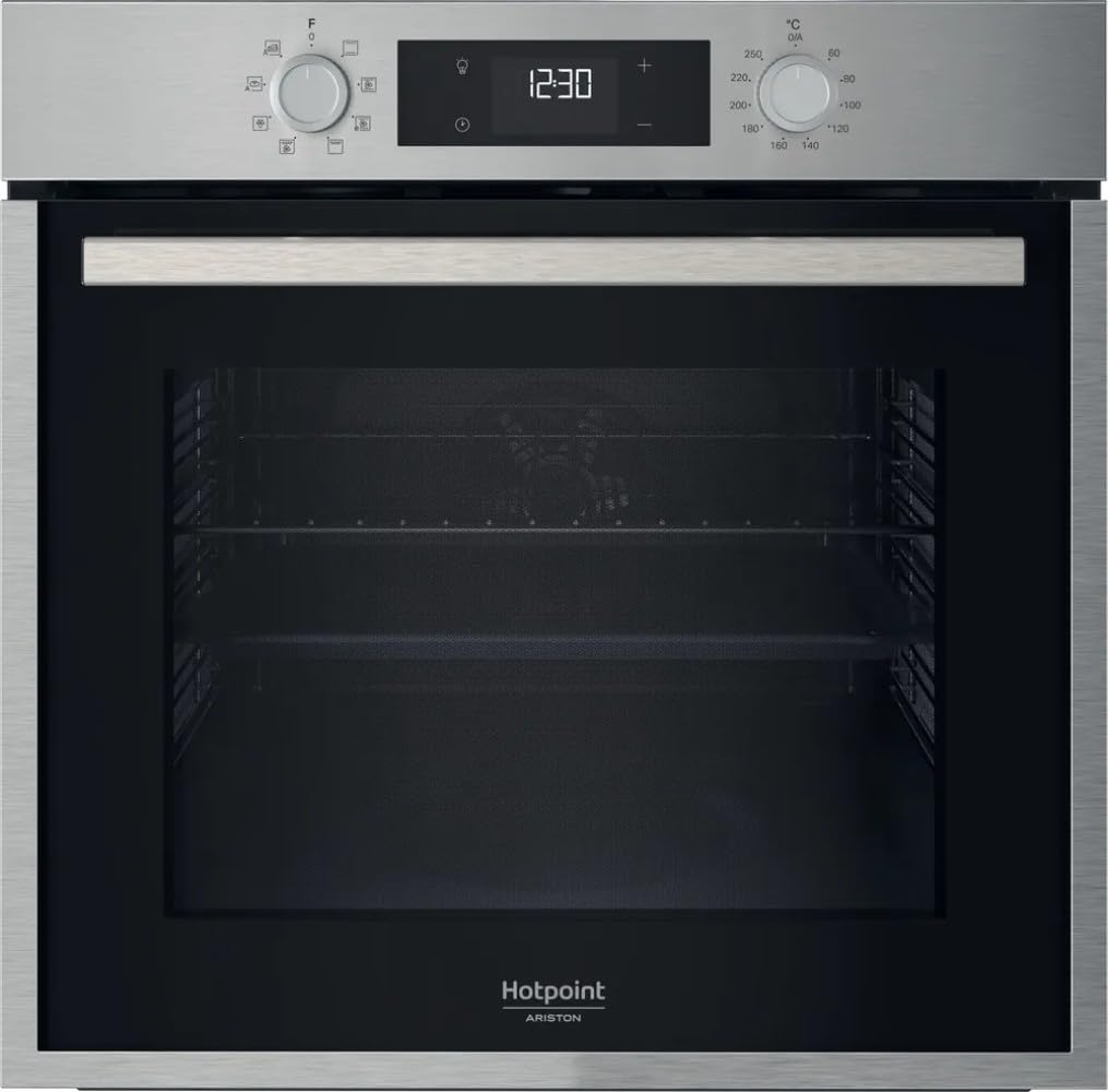Hotpoint - HAO455CX Four Encastrable Catalyse 71L - Programmes Automatiques, Multifonction, Nettoyage Catalyse, Commande Électronique - Gril Basculant - Classe Énergétique A - Inox