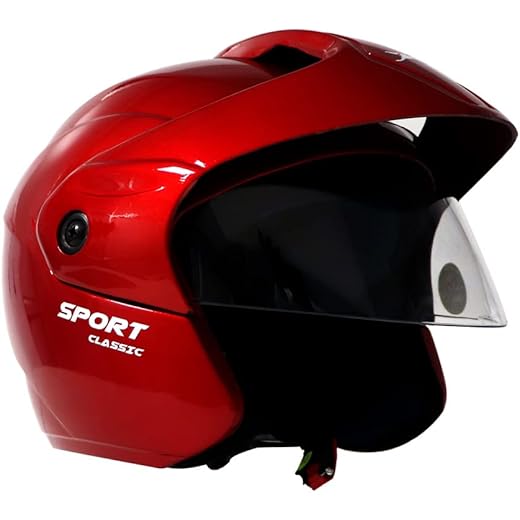 TVS Half Face Helmet Red Size L