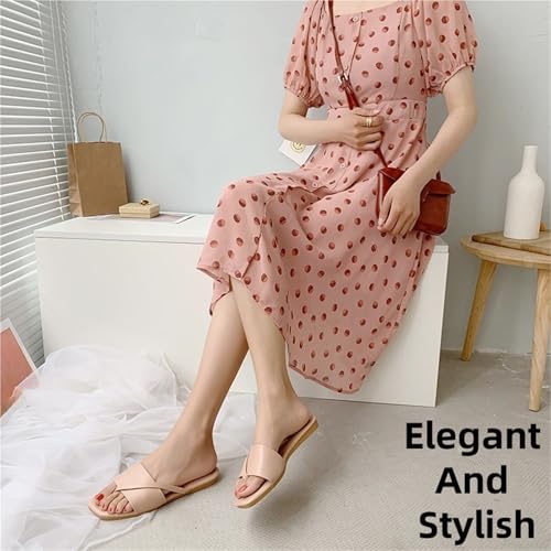 Women's Mule Flat Sandals Comfortable Flip Flops Fashion Square Open Toe Slip On Beach Sandals For Summer3