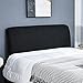 Liang Housse de tête de lit, Protection à 360 ° Housse de tête de lit en Polaire Extensible Noire Anti-poussière， pour décoration de Chambre (Longueur de la tête de lit 110-140 cm)