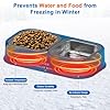Dahivs Heated Cat Bowl for Outdoor Cats, Outdoor Heated Pet Bowl with Raised Brackets to Protect Pet's Neck, 56 OZ Heated Water Food Bowls for Kitty Feral Cat, Provide Warm Water and Food in Winter. #4