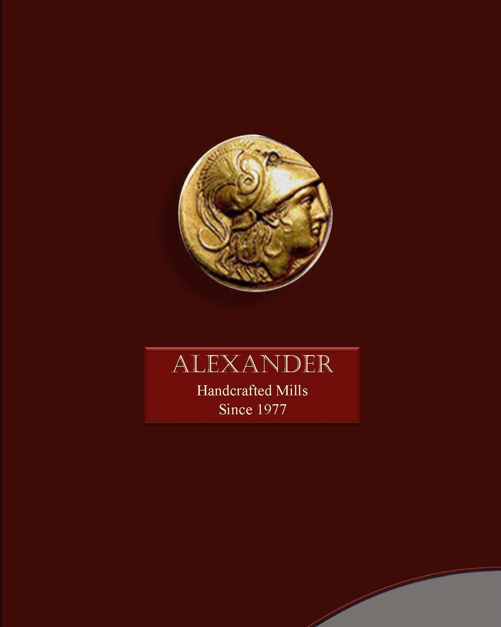 Alexander handgefertigte europäische Mühle – authentische Salzmühle aus verchromtem Messing, 20,3 cm, verstellbares Mahlwerk, Vintage-Design, elegantes Küchengeschenk, handgefertigt in Griechenland