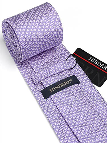 Image of HISDERN Polka Dot Ties for Men Classic Silk Ties and Pocket Square Formal Business Necktie Handkerchief Wedding Party