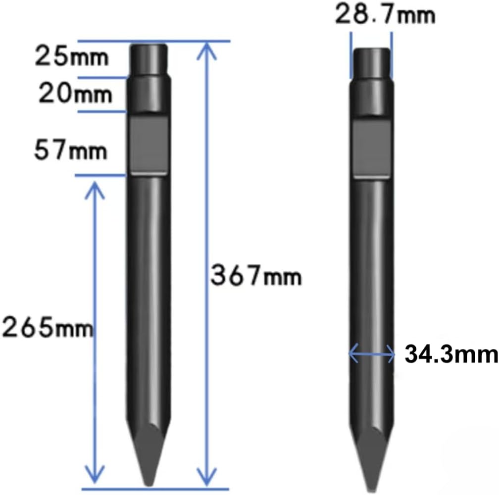 40mm Mini Digger Conical Breaker Chisel, High-Performance Replacement Tip for Mini Excavator Breaker (1 set)