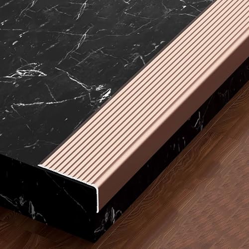 �A���~��L�^����~�ߊK�i�X�e�b�v�o�[ W30/40/50/70mm �����E���O�K�i�G�b�W�ی�o�[ �K�i�����ی�p �����R�[�i�[�J�o�[(Rose Gold,50mm/2in)