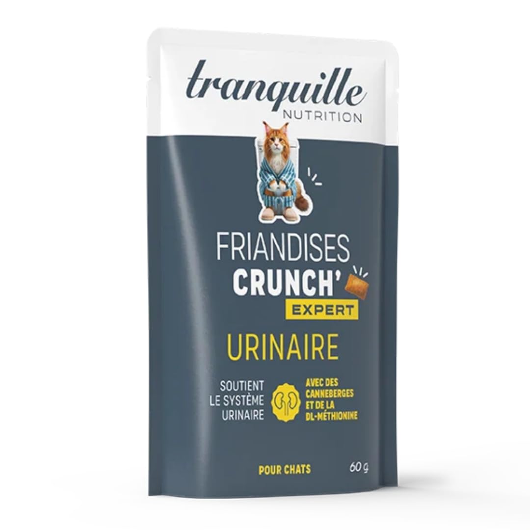 Tranquilo Crunch' Experto Urinario para Gato (40 x 60 g) | Dulces de Arándano Seco | Apoyo al Sistema Urinario | Croqueta Gato | Prevención de Infecciones | Snack Bienestar sin Azúcares