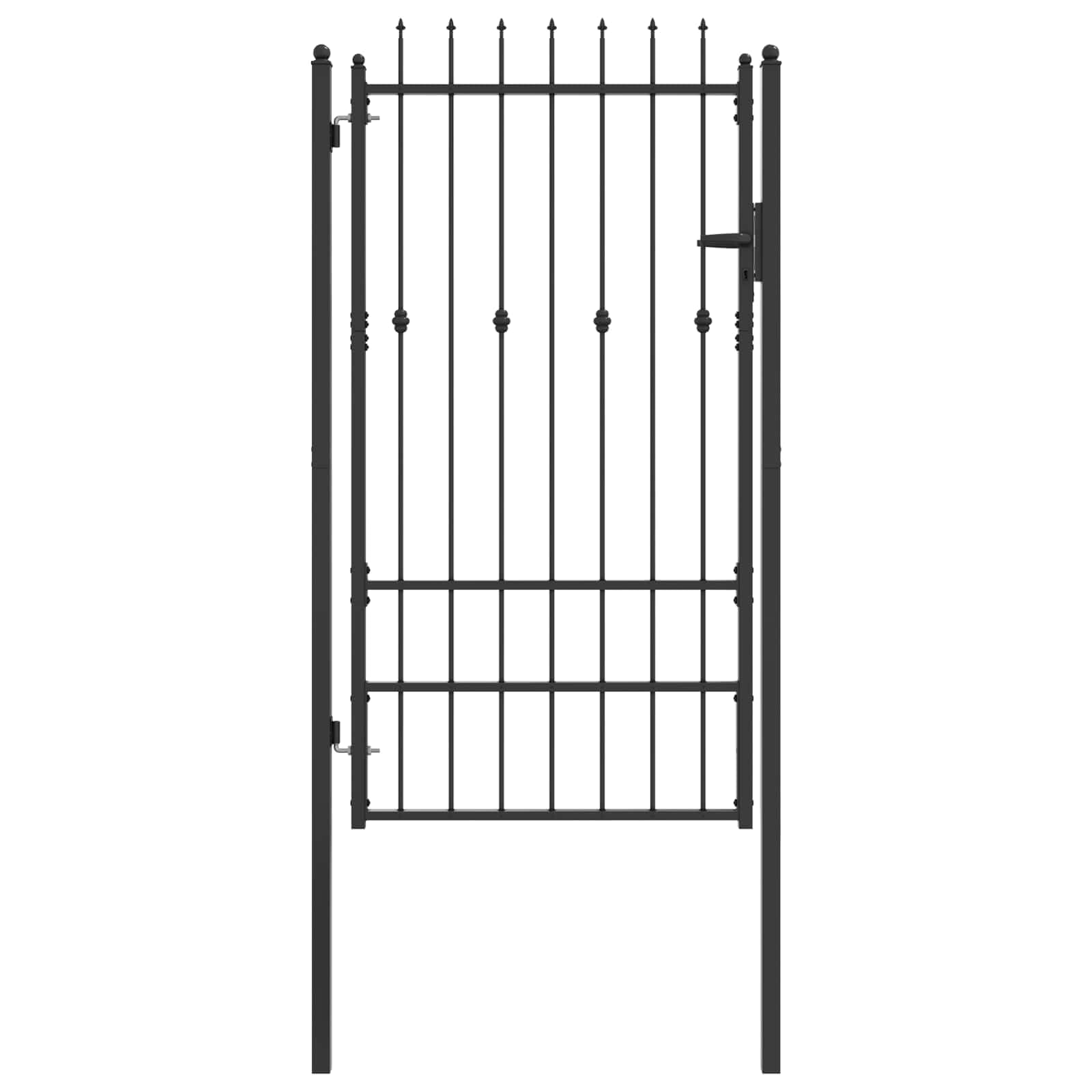 vidaXL Cancello per recinzione HORST 100 x 175 cm Metallo Nero, Cancello di Sicurezza per Esterni, Moderno in Metallo, Resistente e Elegante, Barriera Contro le Intemperie