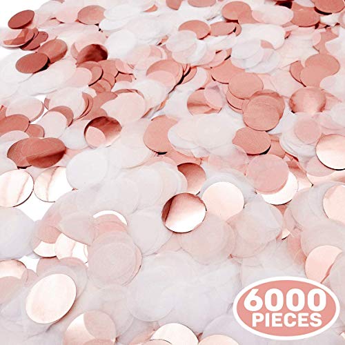 iZoeL Confettis Rose Gold Papier de Soie Or Rose Décoration de Table pour la décoration de Table de fête d'anniversaire Femme Fille Enfant (Rose Gold 60g)