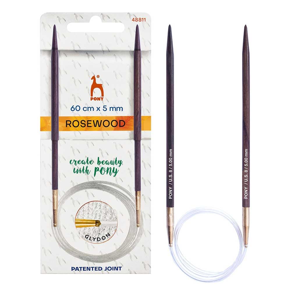 Pony Rosewood Circular Knitting Needles 60cm 5mm - 1pc