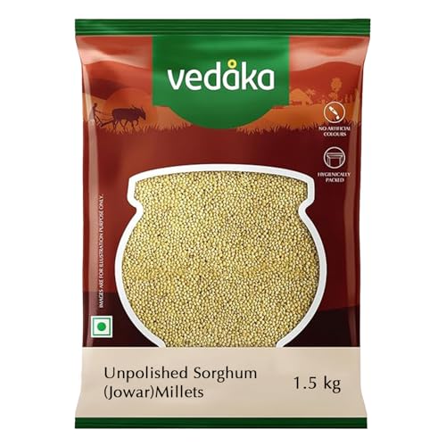 Image of Amazon Brand - Vedaka Unpolished Sorghum Millets | 1.5 Kg | Jowar /Great Millet /Bili Jola /Jonnalu /Cholam