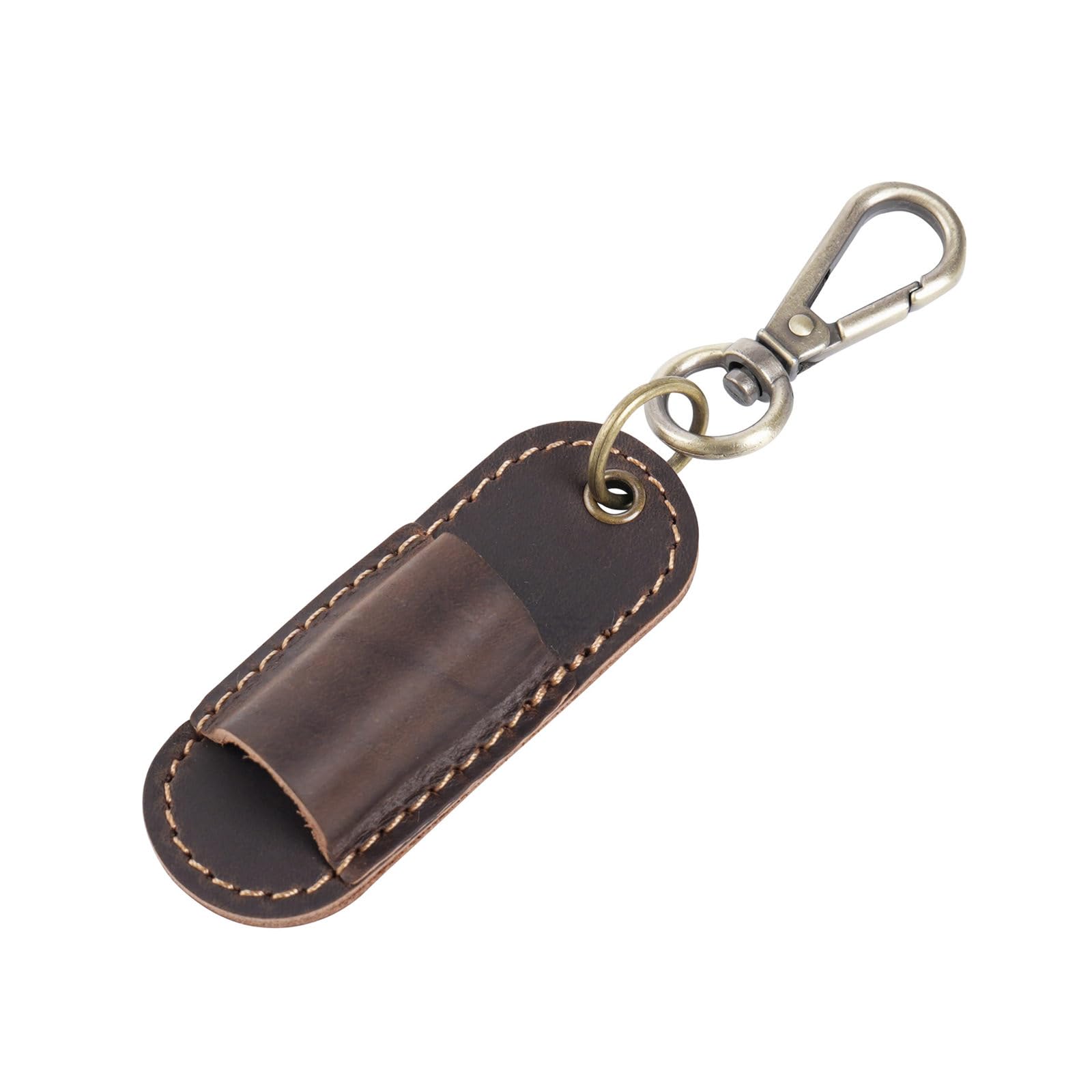 Kelisdi Coffee Color Pen Lanyard Holder Pen Holder With Keychain Portable Pencil Protector For Clipboard Pu Leather Pu Leather With Keychain