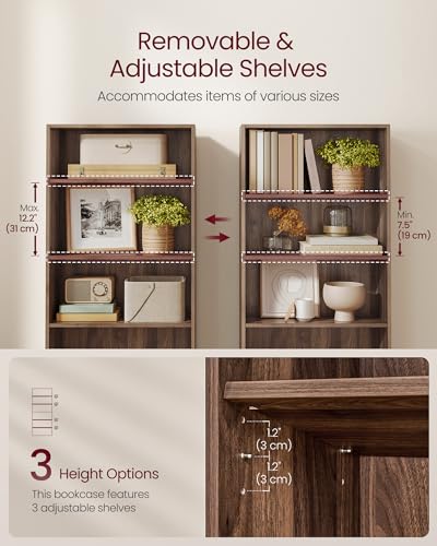 Image of VASAGLE CUSTOS Collection - Bookshelf, 5-Tier Bookcase, Book Shelf, Open Storage Shelf, 9.4 x 23.6 x 52.8 Inches, for Living Room, Home Office, Dinning Room, Natural Walnut ULBC165K01