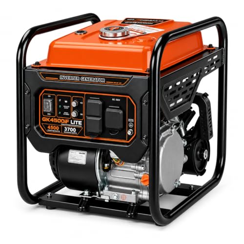 Genkins 4500W Inverter Generator for Home, RV Ready 30A Outlet, Gas Powered | Open Frame...