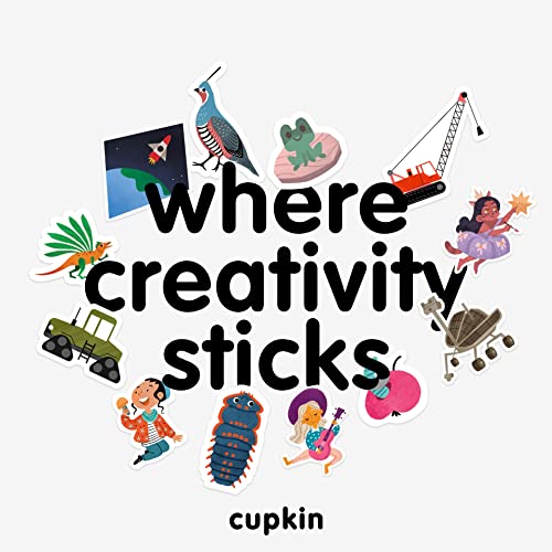 Outer Space Stickers + Coloring Book by Cupkin: Innovative Side by Side Sticker Books - Spiral Binding Lays The Planet Stickers Flat - 500+ Astronaut Stickers and 12 Interstellar Scenes - 10