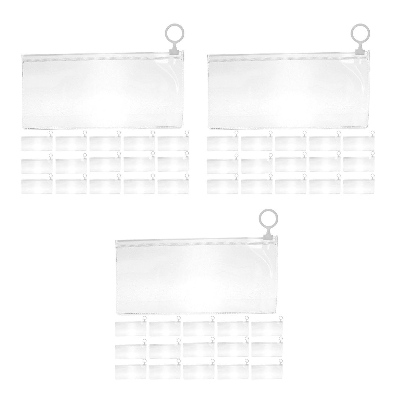 Lurrose 90piezas Estuche De Lápices Transparente De PVC De Organizador Portátil para Papelería para Adultos Almacenamiento Práctico y Conveniente