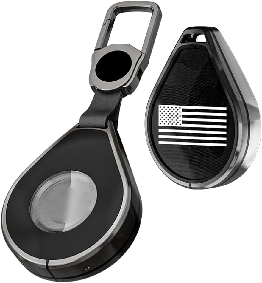 Alloy Metal Key Fob Cover,US American Flag AmeraCompatible for Harley Davidson Fatboy Heritage Classic Standard RoadKing Ultra Classic Electra Glide V-Rod Dyna Sportster Key Fob Flag Black