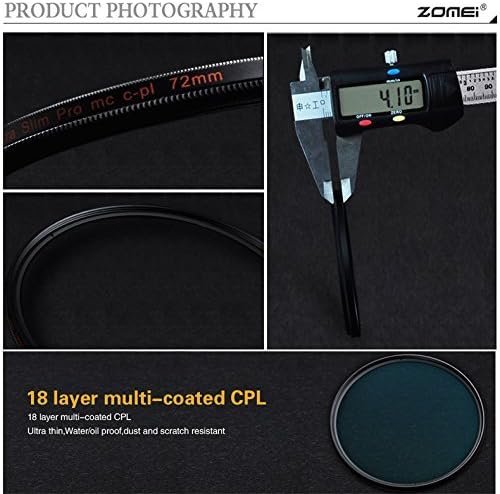Zomei 82mm HD 18 Layer Super Slim Multi-Coated Circular Polarizer CIR-PL CPL Lens Filter - Image 5