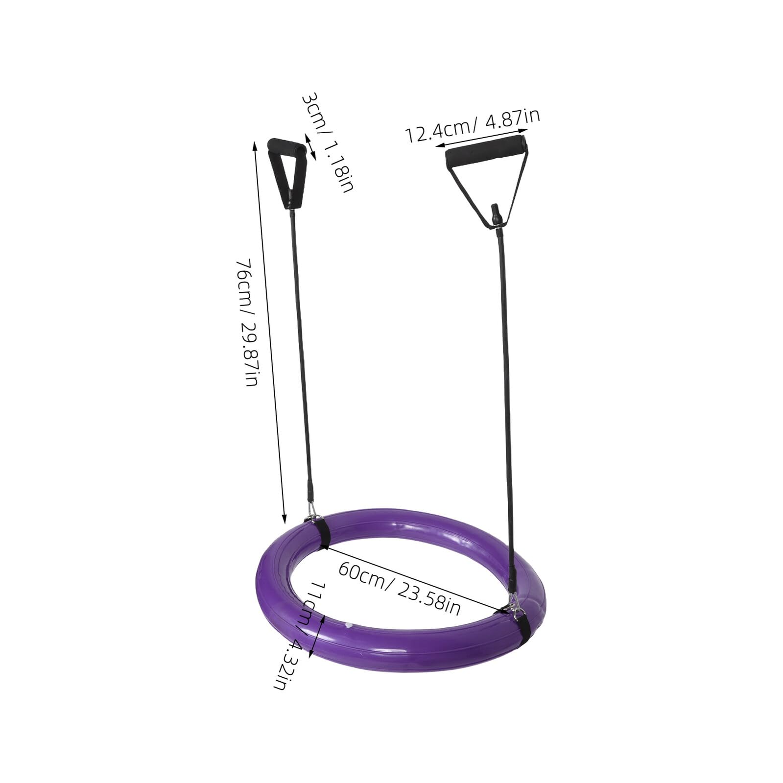 Hemobllo Base per Palla da Yoga 60cm in PVC, Supporto Fisso Ring | 1 Pezzo Porpora, Impugnatura Integrata, Struttura Spessa per Casa e Attività All'aperto