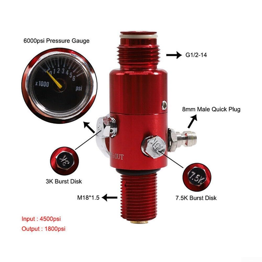RÉGULATEUR DE RÉSERVOIR PCP Gas Step HPA/CO2 disque de rupture 1 8K