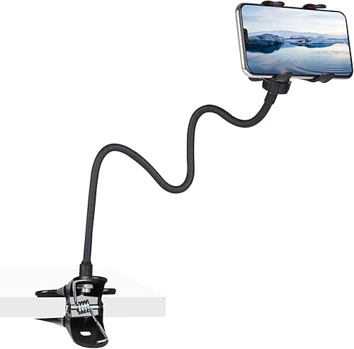 Soporte para teléfono celular, soporte flexible universal de brazo largo, clip de abrazadera ajustable 360, soporte de montaje de teléfono celular