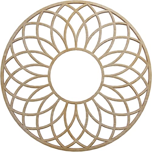 Image of Ekena Millwork 16 inchOD x 5 1 /2 inchID x 3 /8 inchT Cannes Wood Fretwork Pierced Ceiling Medallion, Birch