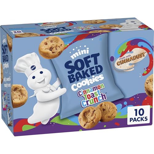 Pillsbury Mini Soft Baked Cookies, Cinnamon Toast Crunch, Made with CINNADUST, Snack Bags, 10 ct