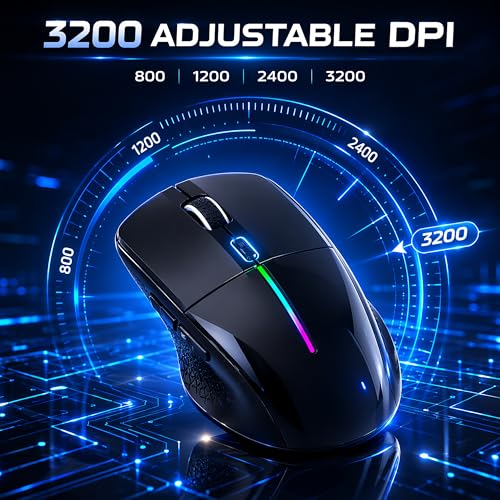 Image of Ant Globe 50 Rechargeable Wireless Optical Mouse| Dual Mode BT & 2.4GHz USB | 3200 Adjustable DPI, 6 Buttons, 50Hr Battery Life| Lightweight Ergonomic Design for Laptop, PC, Mac,Tablet &Mobile Black
