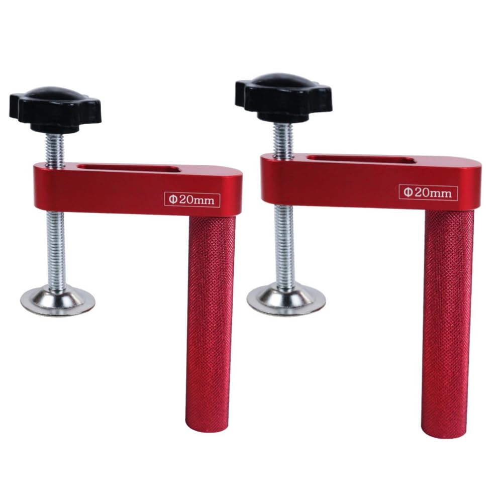 Viopder 2Pcs Dog Hole Clamp Woodworking Bench Stop Bench Dog Clamp Aluminum Alloy Desktop Fixed Clip - Hold Down Clamps 20Mm