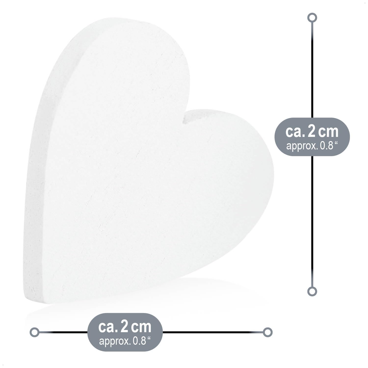 COM-FOUR® 100x Decoraciones de corazón dispersas - pequeños corazones de madera en cuatro diseños - corazones de madera para decoración de mesa en primavera (Corazones/blanco - 100 piezas)