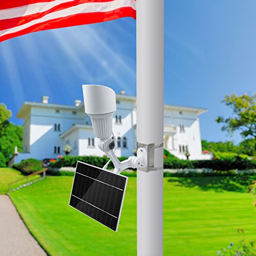 Solar Flag Pole Light, 5 Super-Bright Leds, Adjustable Metal Clamps Fits 2-6'' Flag Poles, Waterproof Outdoor Dusk To Dawn, 2 In 1 Solar Powered Flagpole Lights For House Wall Mount, Landscape, Garden #TOP4