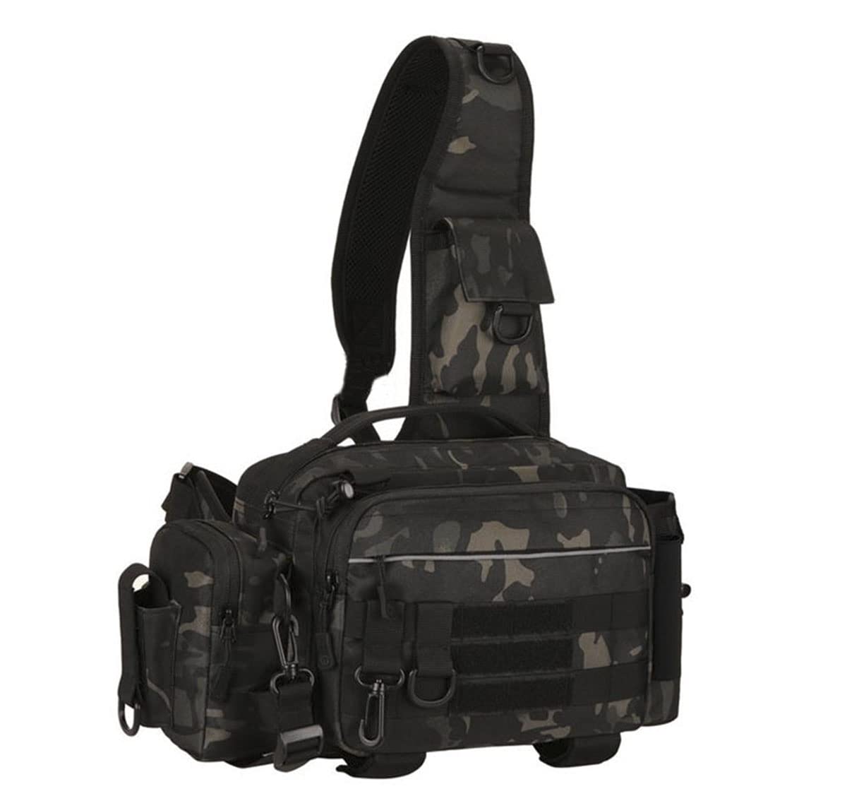 Multipurpose Sling Fishing Tackle Bag Waist Pack Tactical Chest Bag Admin Pouch Fishing Fanny Pack and Tackle Storage Hip Bag Cross Body Sling Pack （